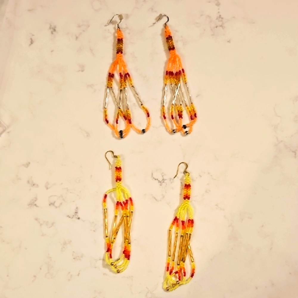 Colorful Beaded Dangle Earrings